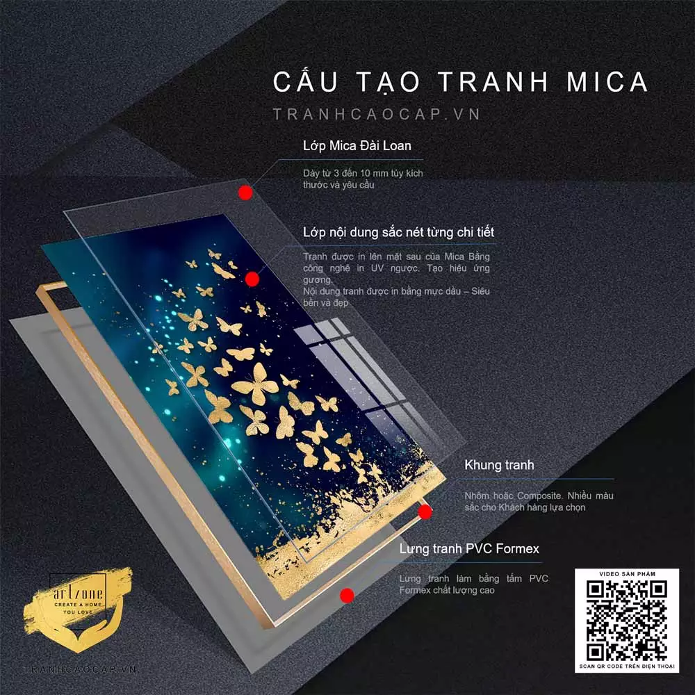 Tranh Đan Bướm Vàng Hoàng Kim Bay Giữa Ngàn Hà