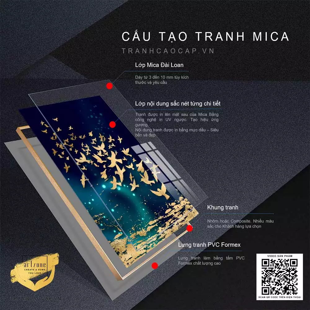 Tranh đàn bướm vàng hoàng kim bay giữa ngàn hà