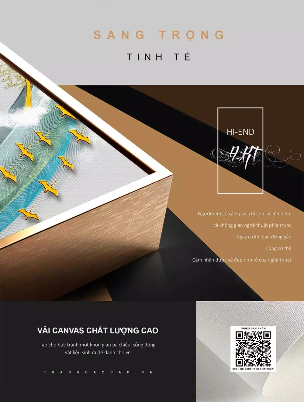 Độ sắc nét và chân thực của tranh mica hươu vàng và chim trời