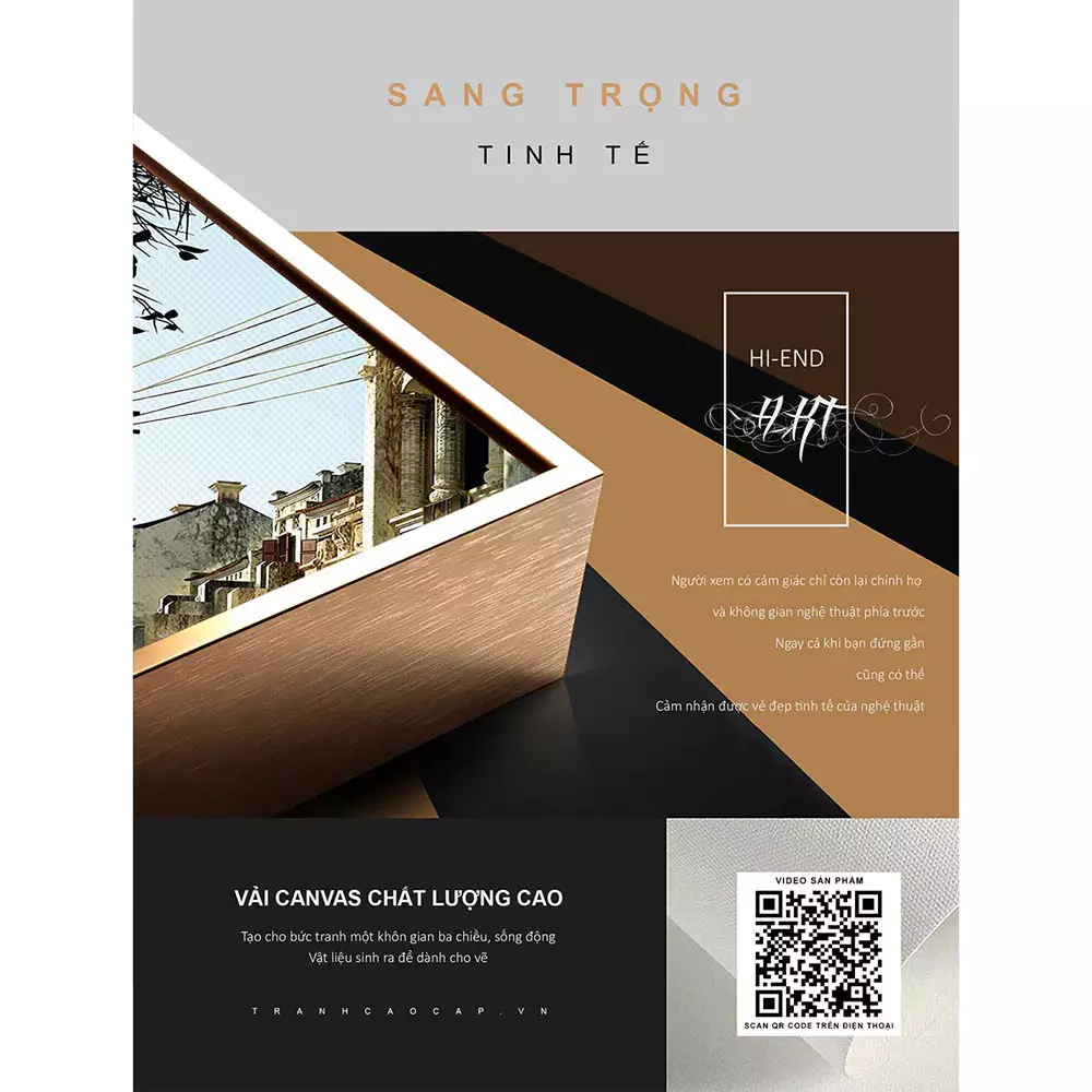 Tranh Hà Nội xưa với hình ảnh phố cổ và người dân