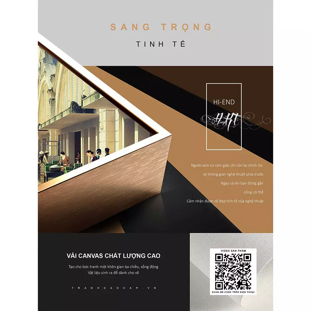 Tranh Hà Nội xưa trong không gian phòng khách
