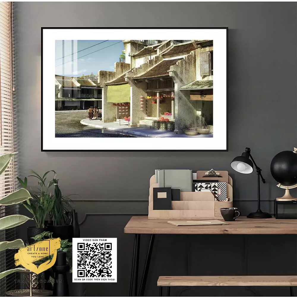 Tranh Hà Nội Xưa AZ1-0943-MICA - Tranh Cao Cấp