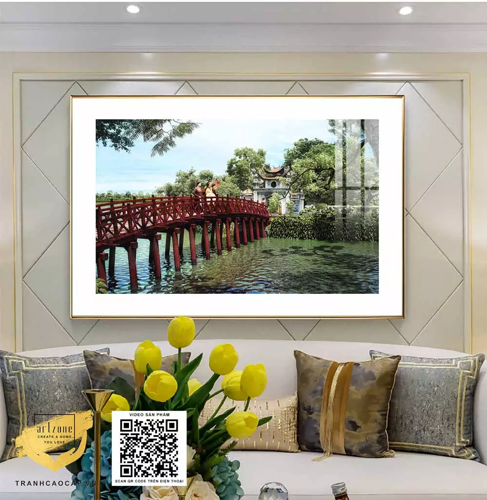 Tranh Hà Nội Xưa trang trí phòng ngủ