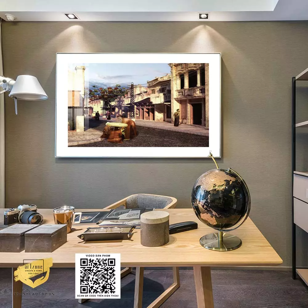 Không gian trang trọng với tranh Hà Nội xưa
