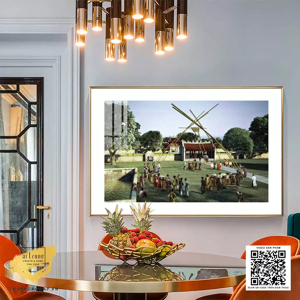 Tranh Hà Nội Xưa trang trí phòng khách