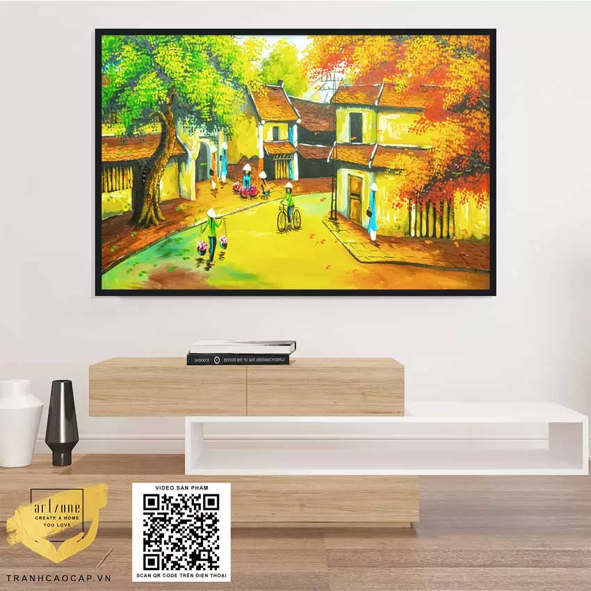 Tranh làng quê Việt Nam chất liệu Mica cao cấp, bền đẹp