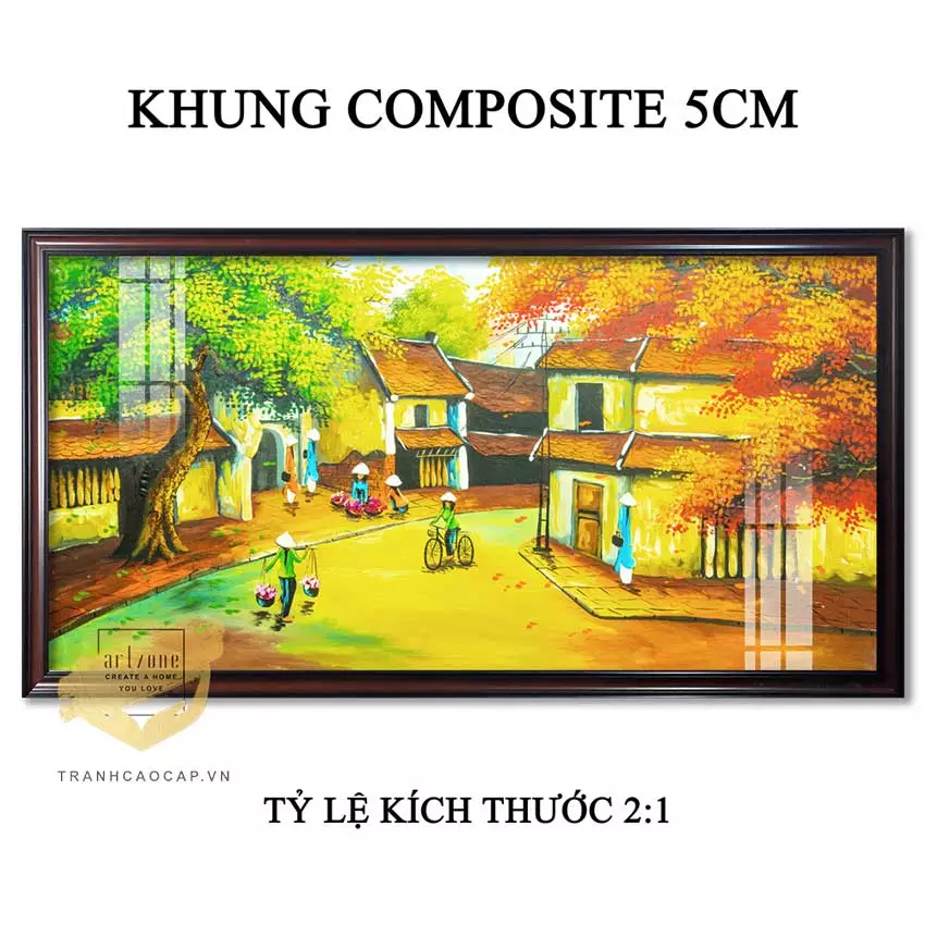 Tranh làng quê Việt Nam tạo điểm nhấn cho không gian