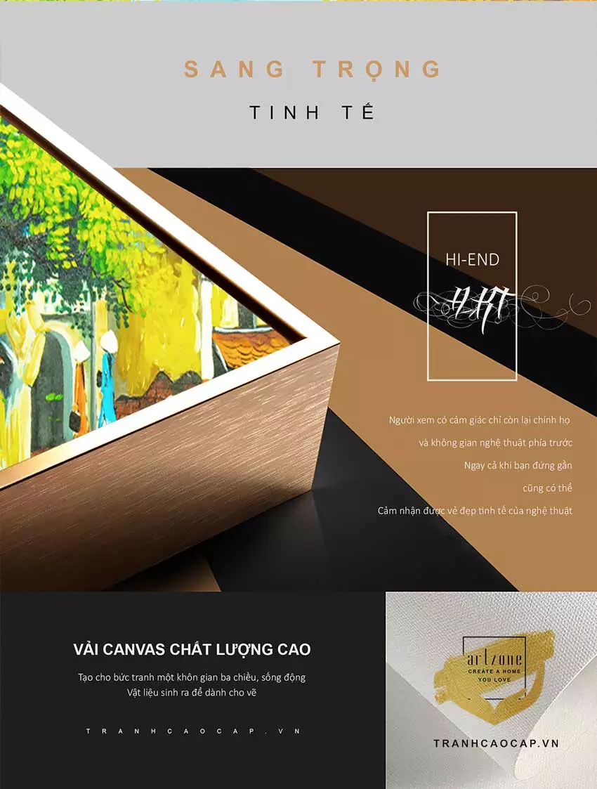 Tranh làng quê Việt Nam chất liệu Mica dễ dàng vệ sinh