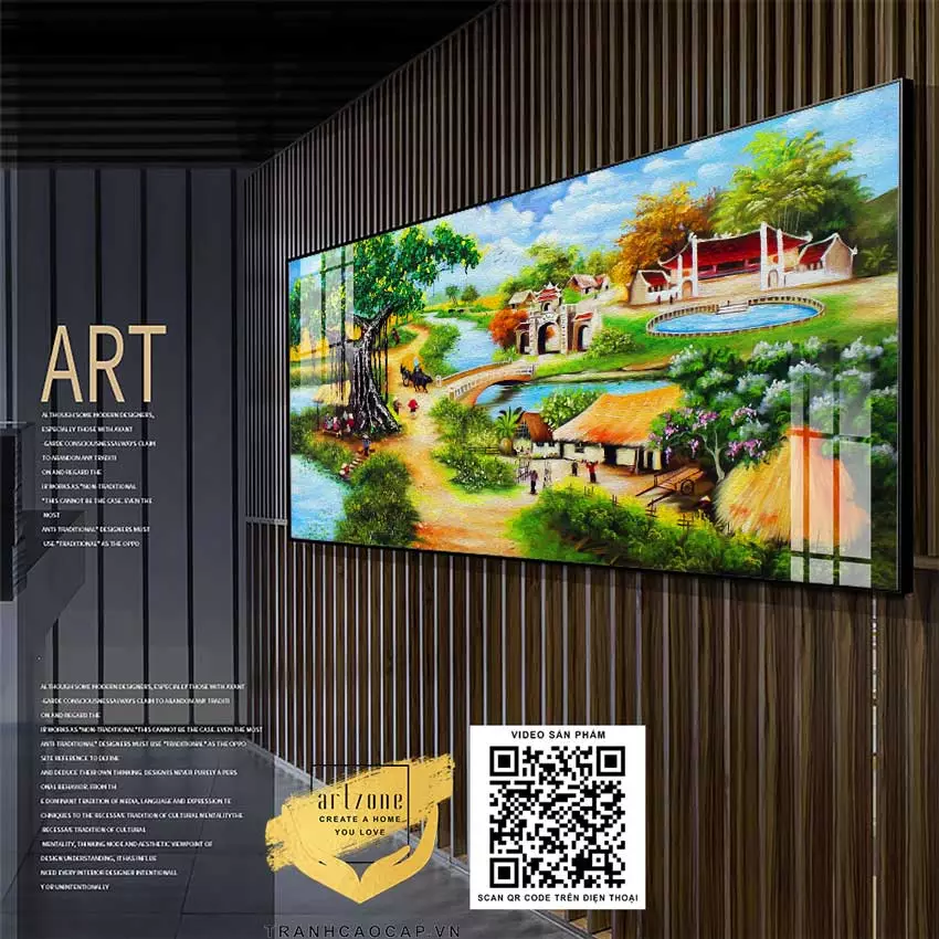Tranh Làng Quê Việt Nam treo phòng khách