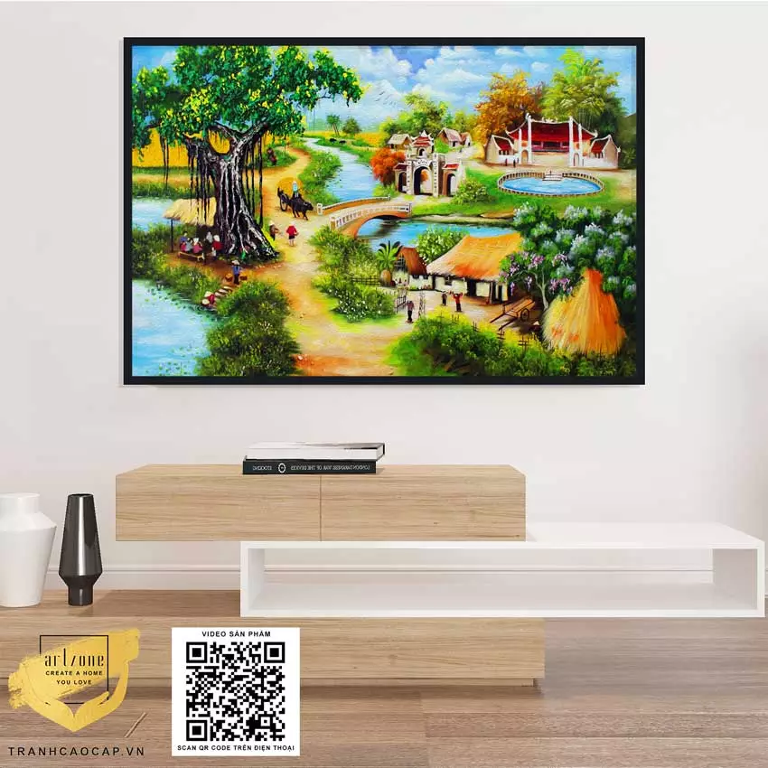 Tranh Làng Quê Việt Nam trong phòng làm việc