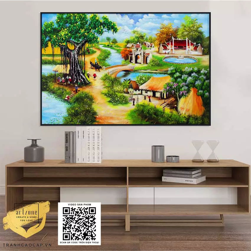Tranh Làng Quê Việt Nam trong phòng ăn