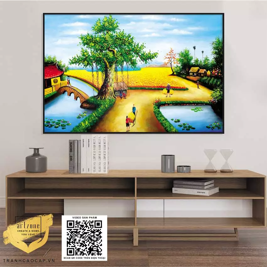 Hướng dẫn treo tranh làng quê Việt Nam đúng cách