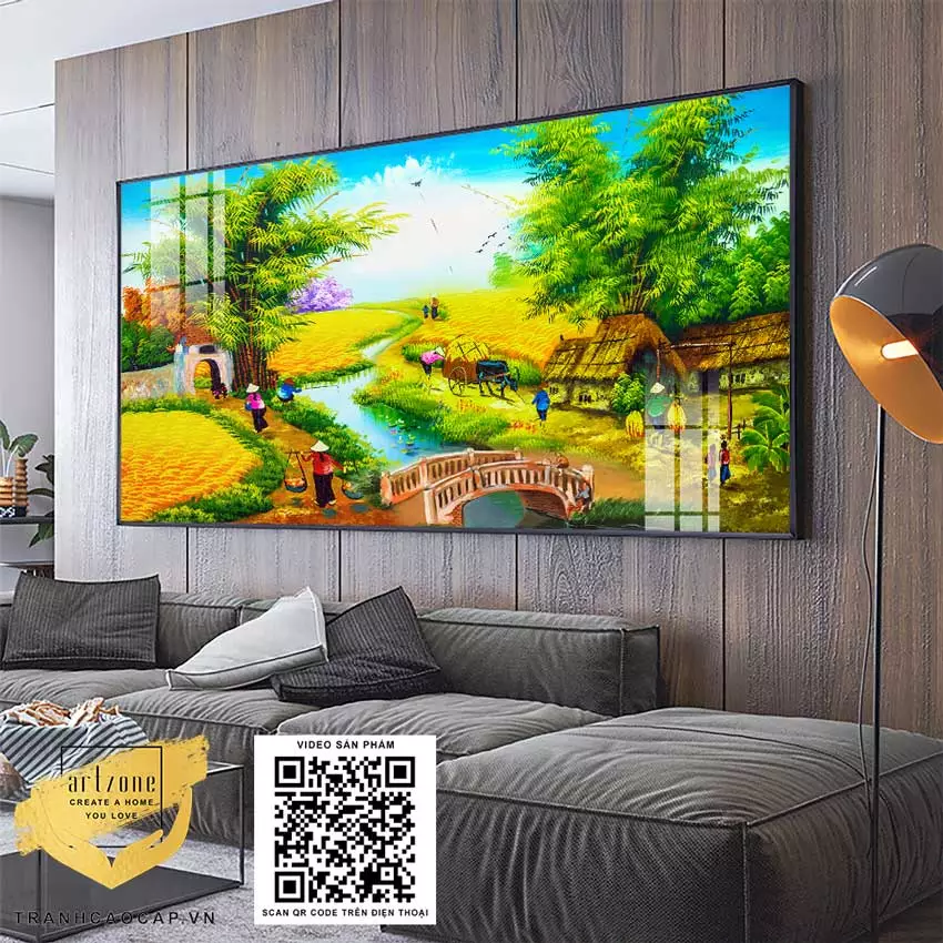 Tranh Làng Quê Việt Nam Mica cao cấp