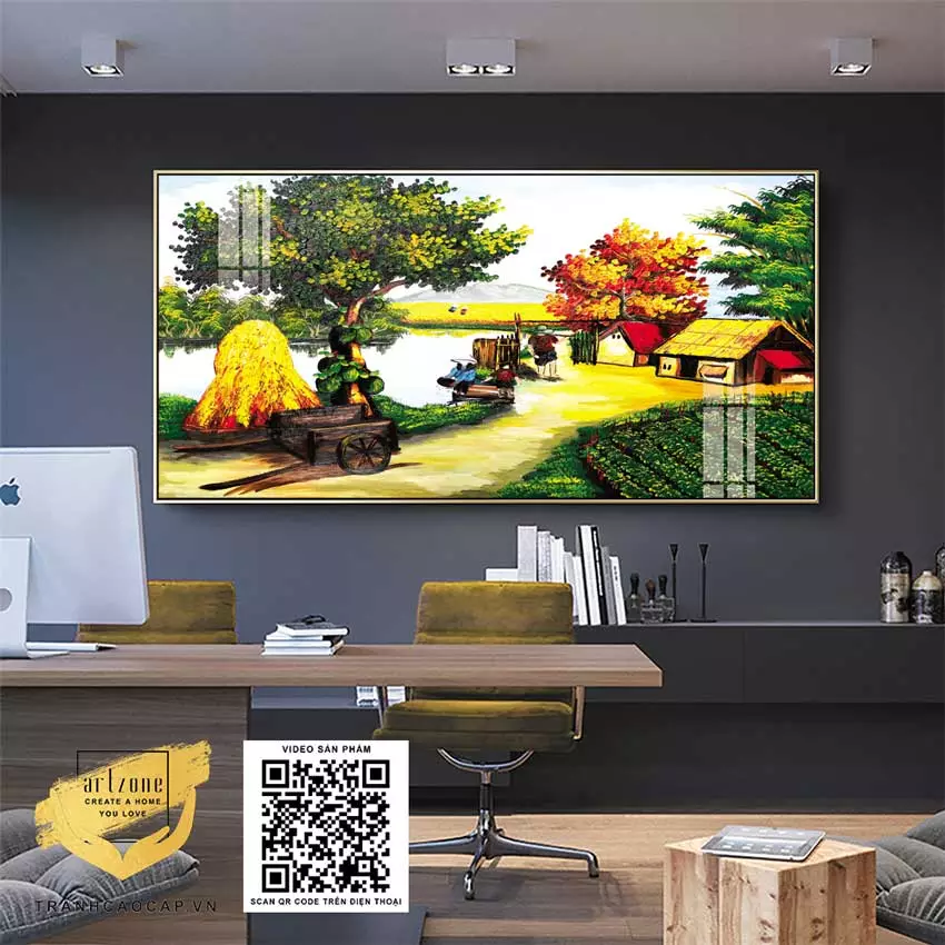 Bố cục treo tranh khoa học, tạo sự cân đối cho không gian