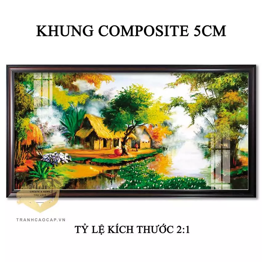 Tranh làng quê Việt Nam và nội thất gỗ