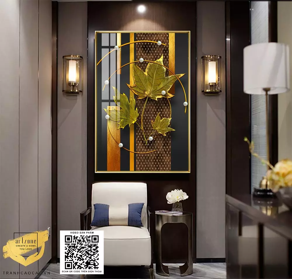 Tranh hoa lá Mica mang đến vẻ đẹp tươi mới và sang trọng cho không gian sống