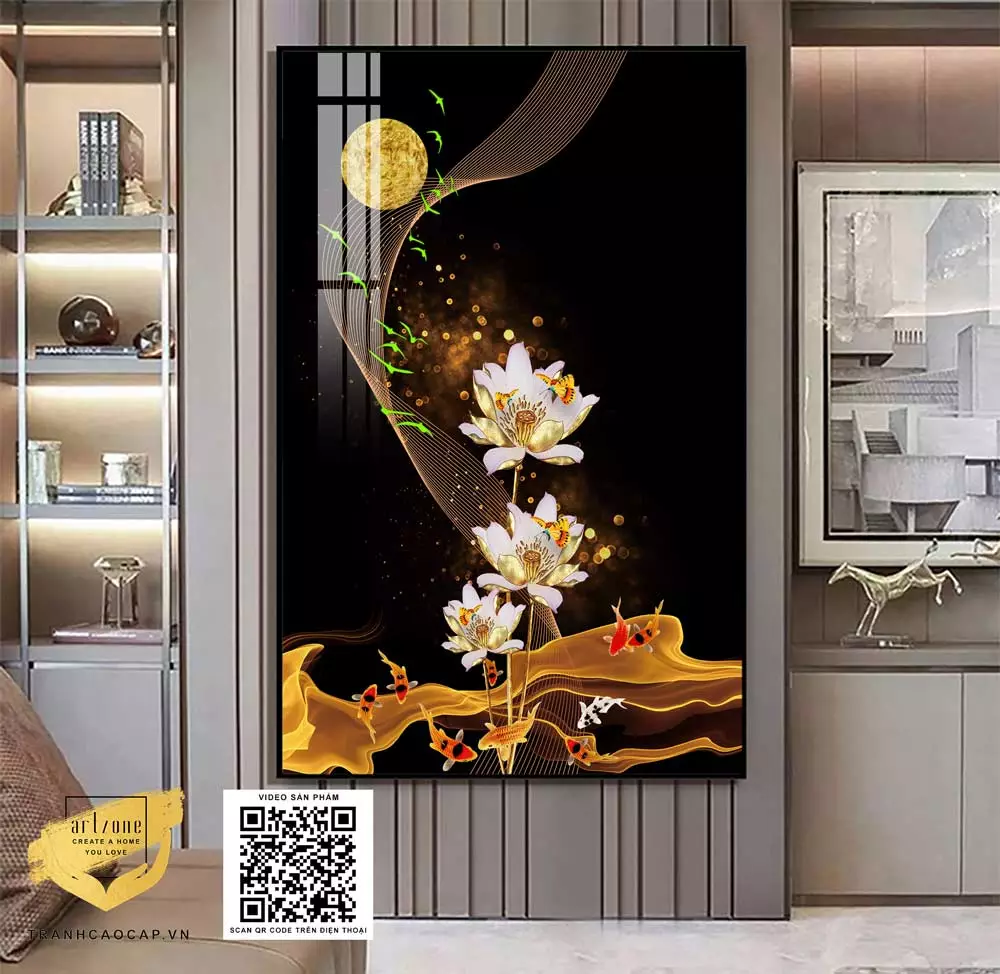 Hình ảnh tranh treo tường trong không gian phòng khách