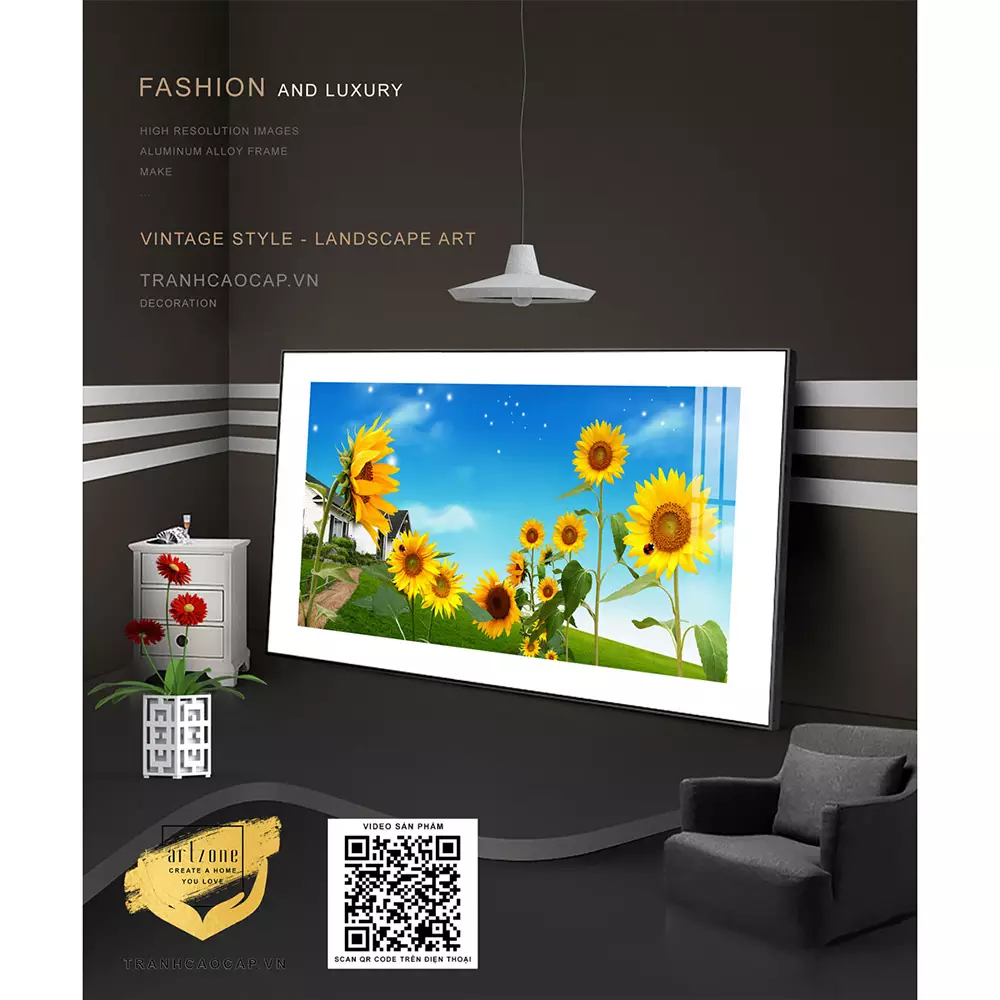 Tranh hoa hướng dương mica giá rẻ