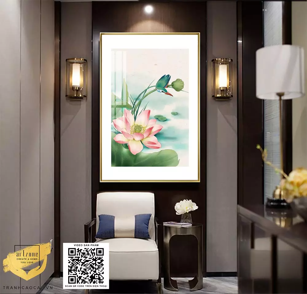 Tranh mica hoa sen AZ1-0894 mang đến vẻ đẹp hiện đại và sang trọng