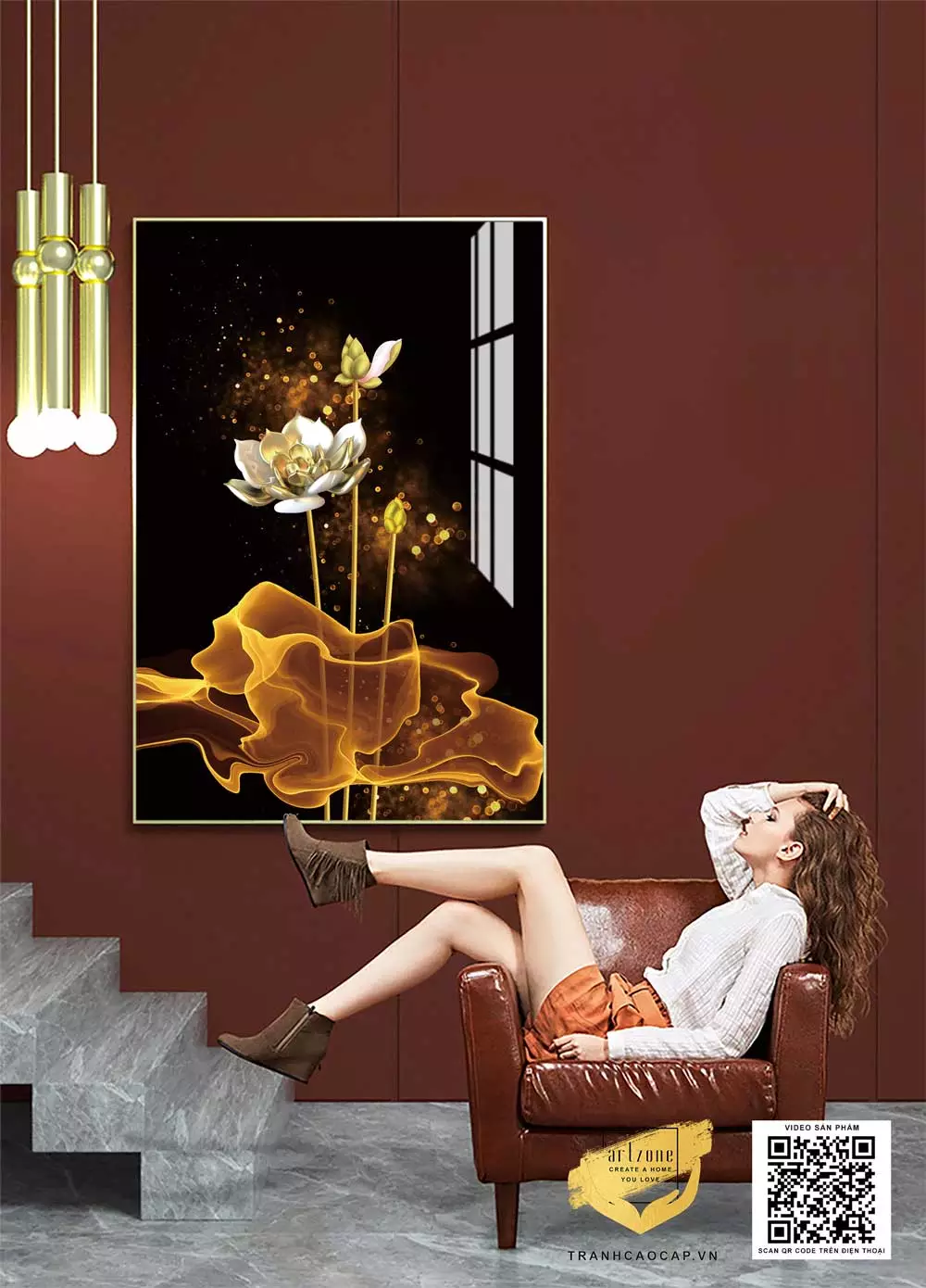 Ánh sáng giúp làm nổi bật vẻ đẹp của tranh
