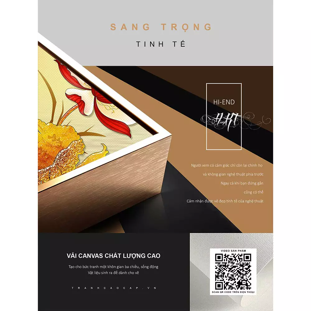 Tranh Hoa Sen Vàng và Cá Chép Mica - Vẻ đẹp tinh tế và ý nghĩa phong thủy sâu sắc
