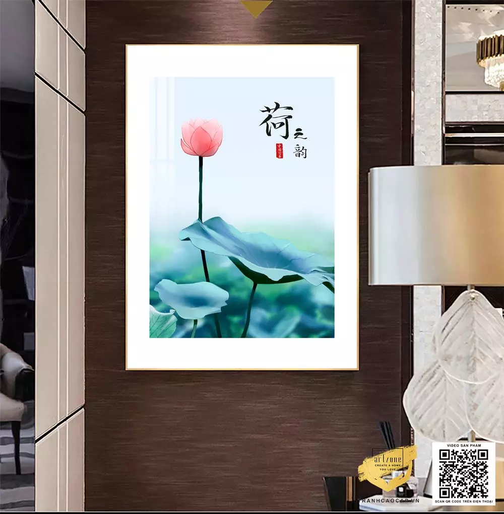 Tranh hoa sen mica mang lại sự thư thái cho không gian sống