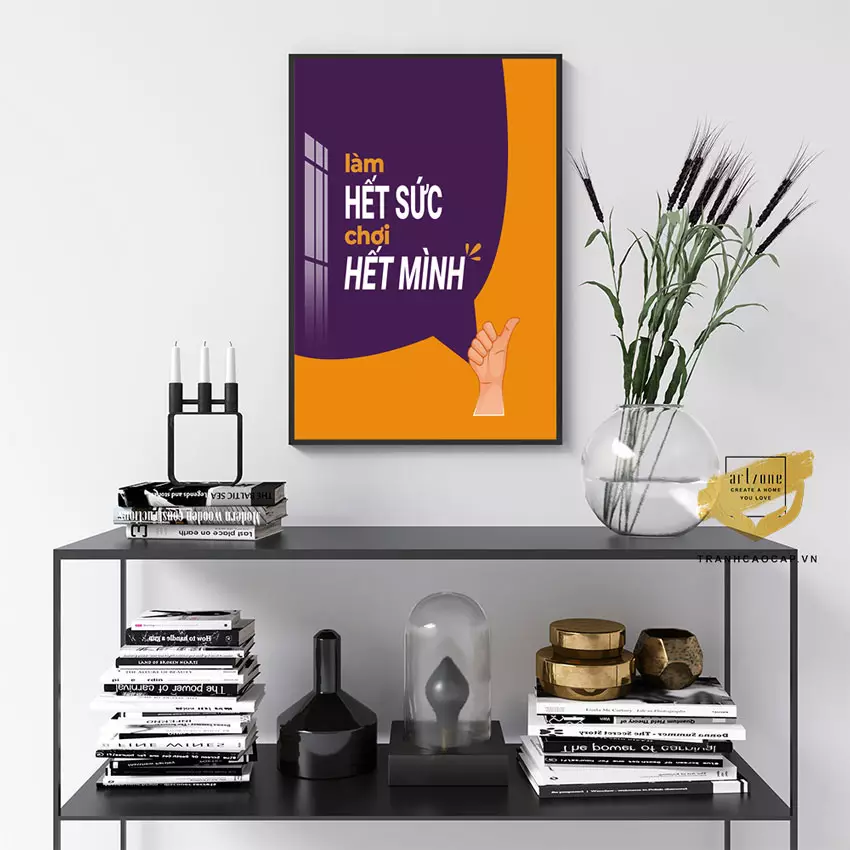 Tranh động lực treo tường văn phòng khung Composite