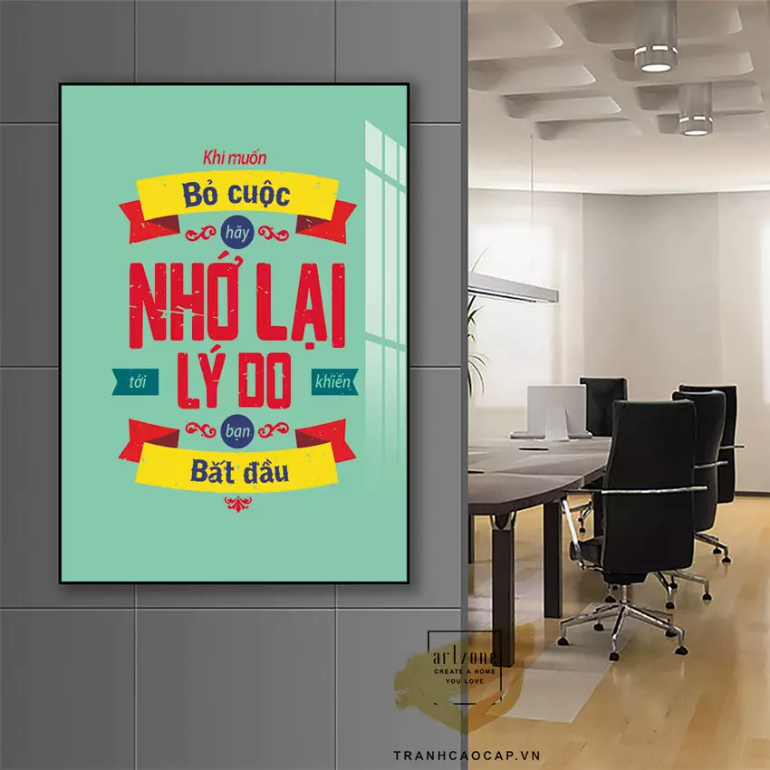 Tranh mica văn phòng nâng cao hình ảnh thương hiệu