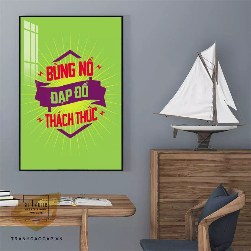 Tranh slogan AZ1-1512-MICA tạo động lực làm việc
