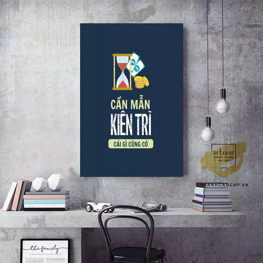 Không gian văn phòng trang trí tranh mica hiện đại