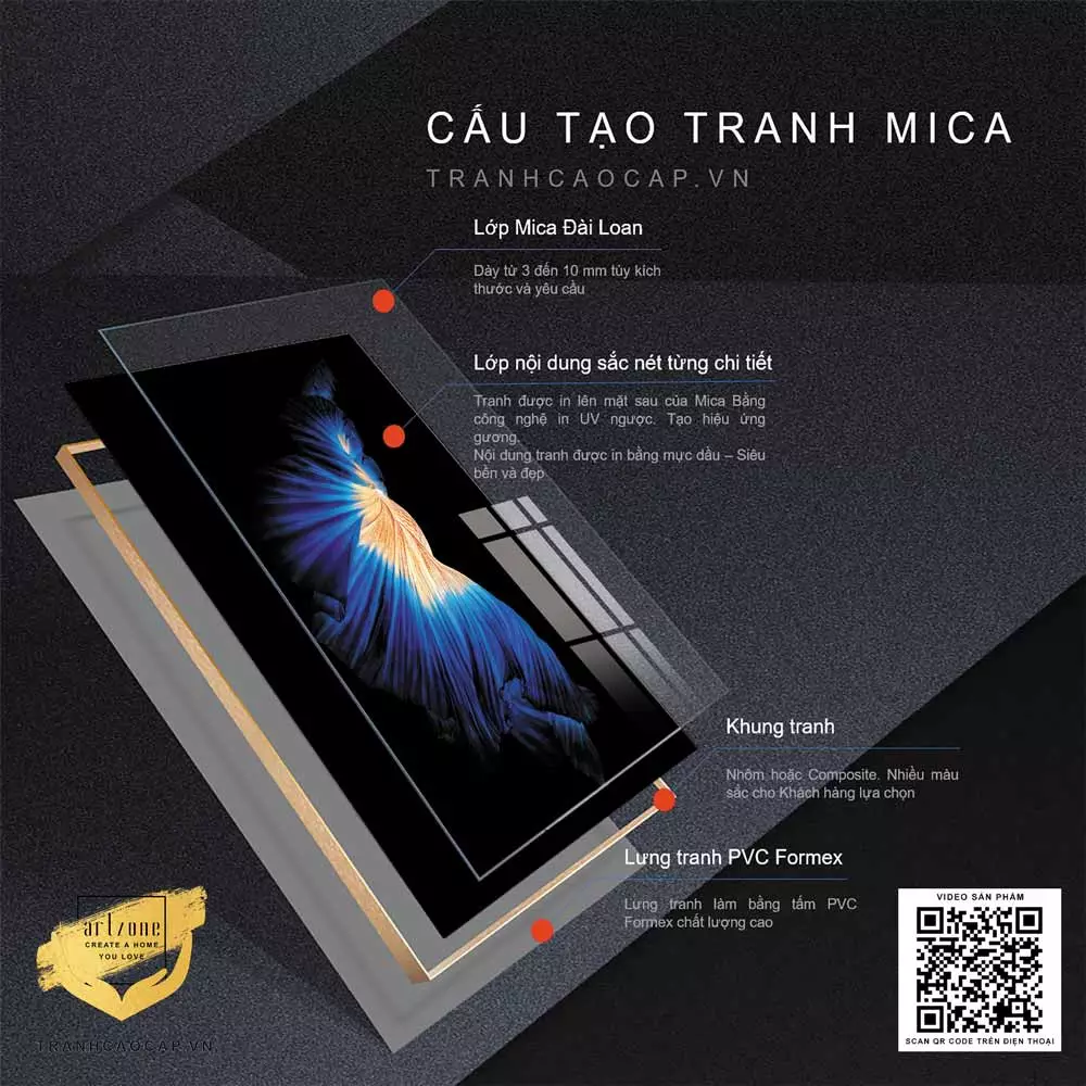 Tranh trừu tượng mica cao cấp