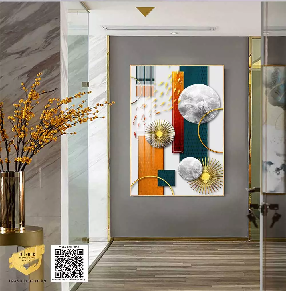 Tranh trừu tượng mica phù hợp với nhiều phong cách nội thất