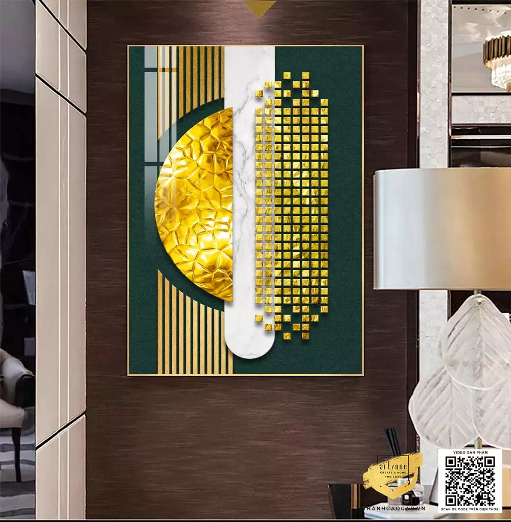 Bài trí tranh trừu tượng hài hòa với không gian nội thất