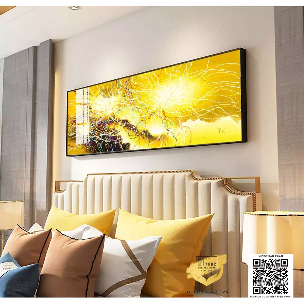 Tranh trừu tượng với màu sắc hài hòa