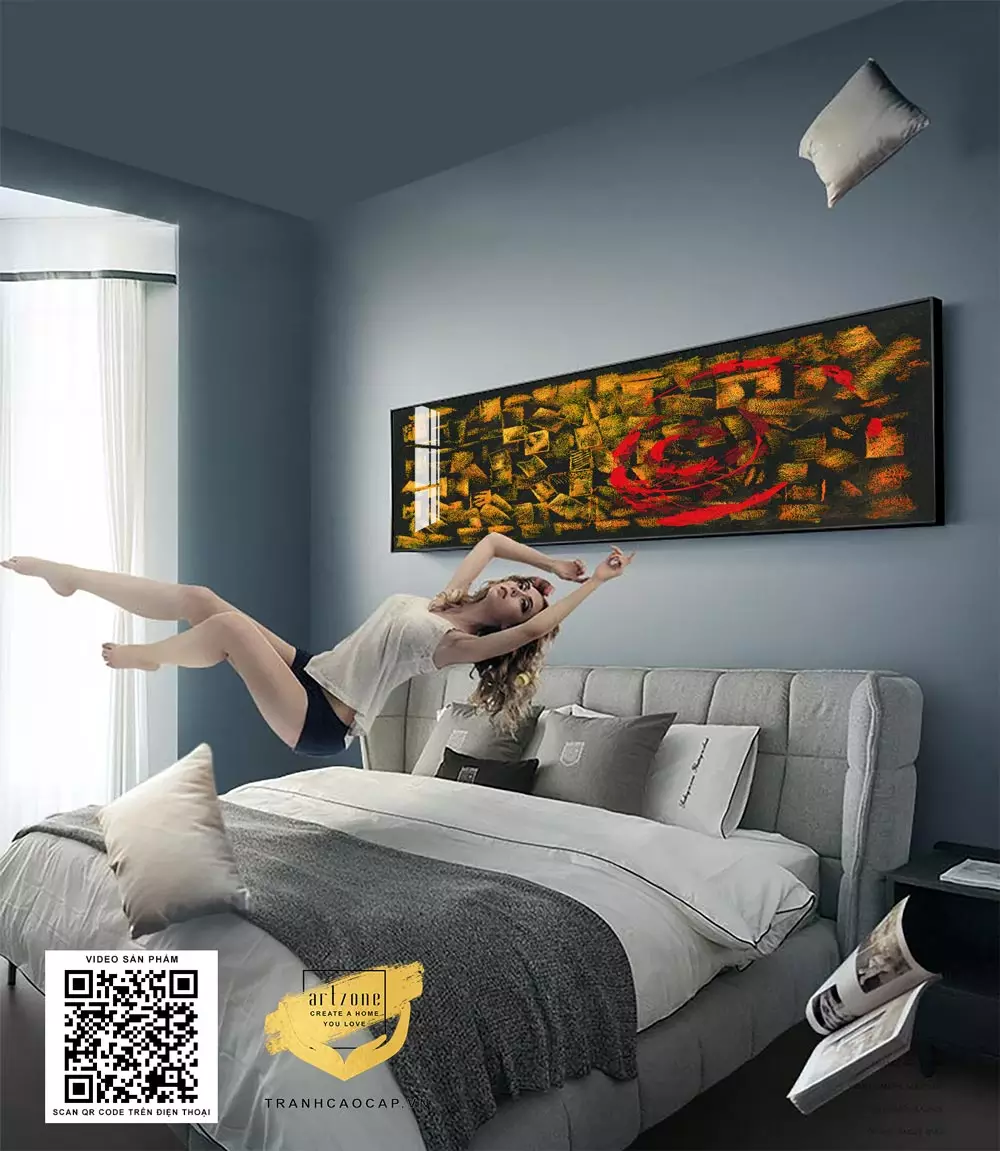 Phối hợp tranh trừu tượng với phong cách nội thất hiện đại