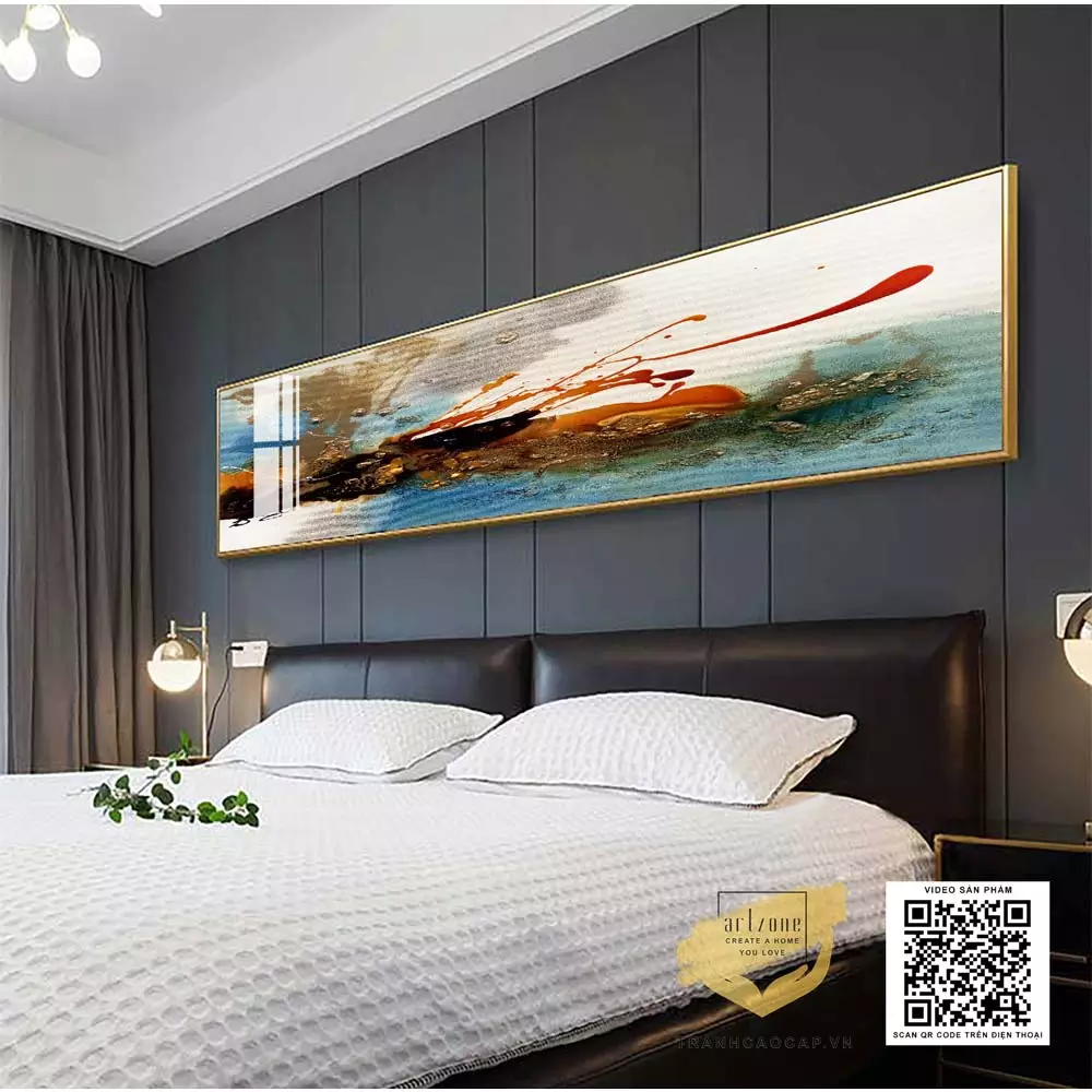 Cách treo tranh mica AZ1-0627 trong phòng ngủ
