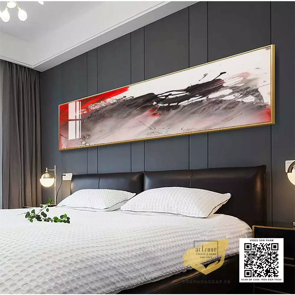 Ánh sáng làm nổi bật vẻ đẹp của tranh Mica treo phòng ngủ