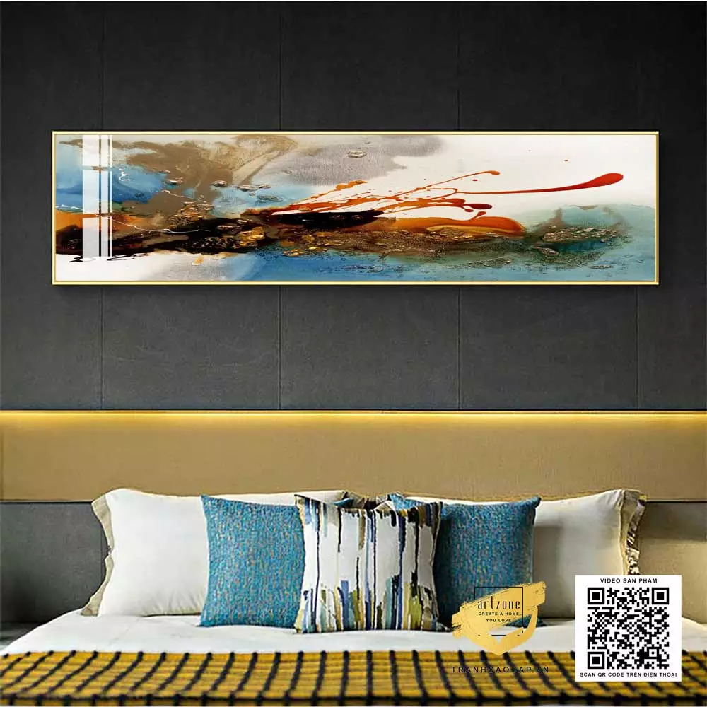 Bức tranh mica AZ1-0627 mang đến không gian phòng ngủ thư giãn và thoải mái
