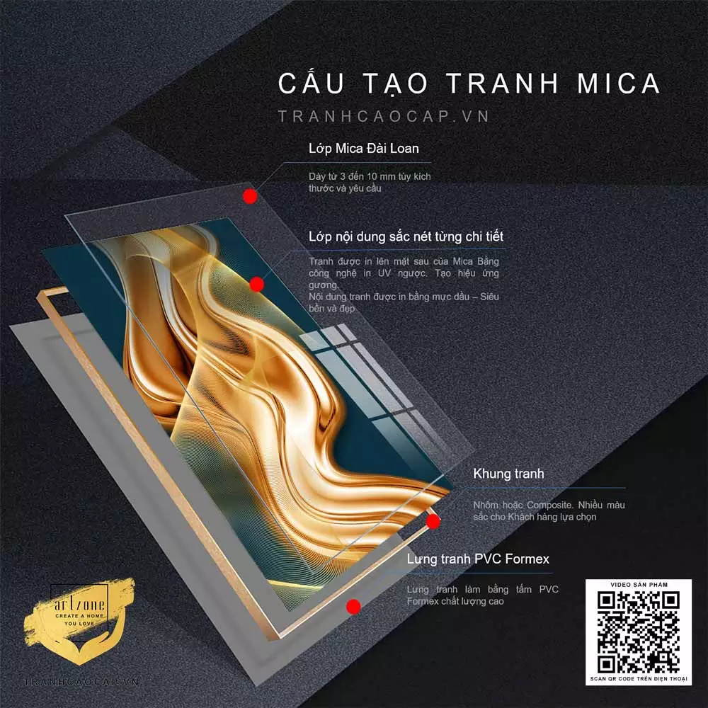 Tranh Mica trừu tượng AZ1-0762
