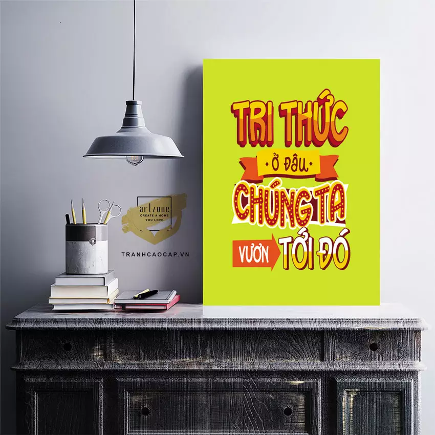 Không gian văn phòng trang trí tranh mica