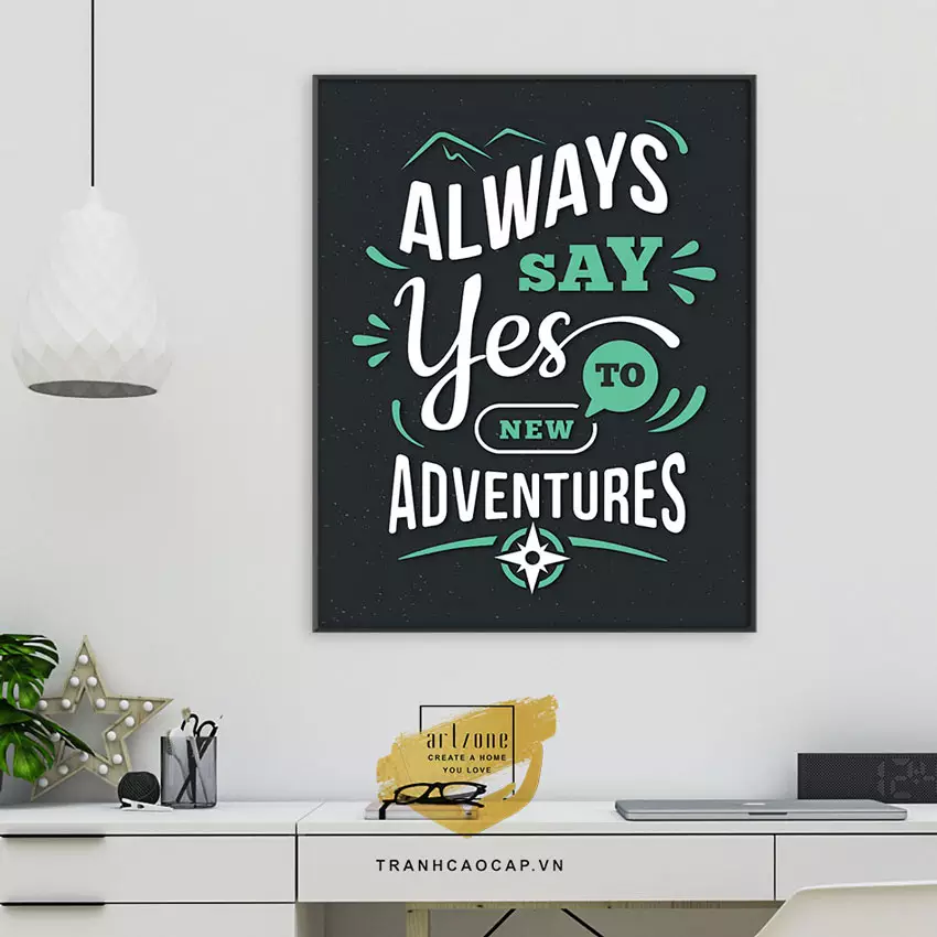 Tranh Mica slogan văn phòng tạo động lực