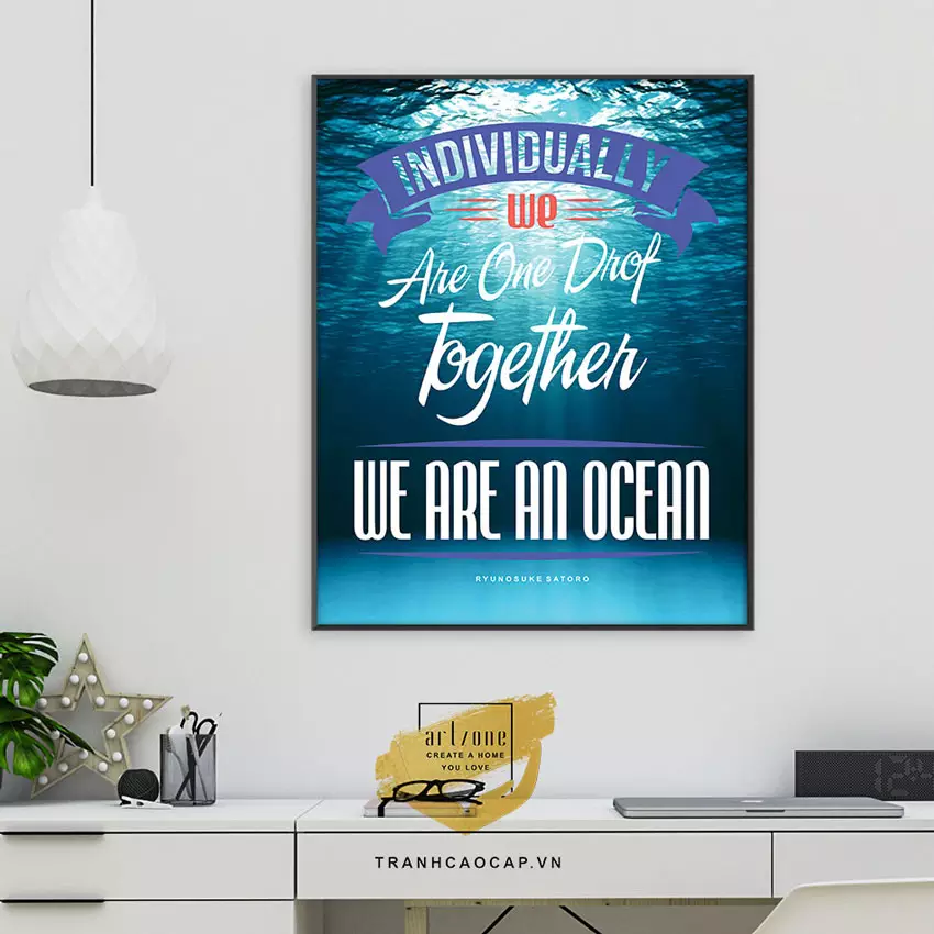 Tranh slogan tiếng Anh chất liệu mica cao cấp