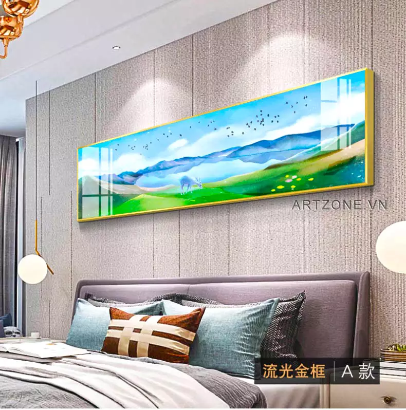 Tranh phong cảnh sơn thủy hữu tình treo phòng ngủ