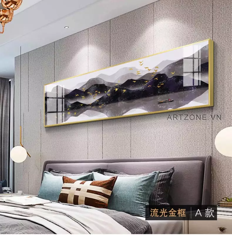 Tranh phong cảnh sơn thủy hữu tình treo phòng ngủ