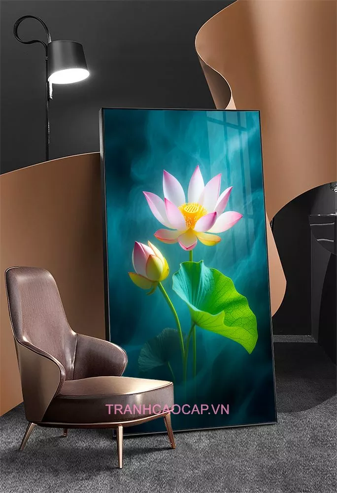 Ngoài Vẻ Đẹp Thanh Khiết: Vì Sao Tranh Hoa Sen Là 'Bí Quyết' Tạo Nên Phòng Khách Có Chiều Sâu và Năng Lượng