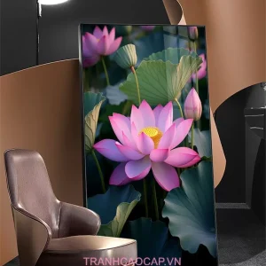 Tranh Sen Hồng Nở Rộ – Hơi Thở Của Thiền Định và Vẻ Đẹp Tĩnh Lặng Trong Nghệ Thuật AZ1-5000