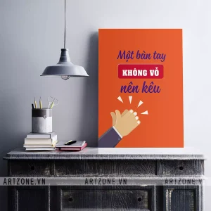 Tranh Phòng làm việc thúc đẩy động lực khích lệ tinh thần Một bàn tay không vỗ nên kêu AZ1-0450