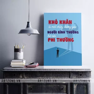 Tranh Phòng làm việc động lực tăng cường đoàn kết Khó khăn là một chặng đường giúp người bình thường trở nên phi thường AZ1-0456
