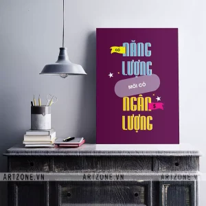 Tranh Slogan Vị trí làm việc Có năng lượng mới có ngân lượng AZ1-0306