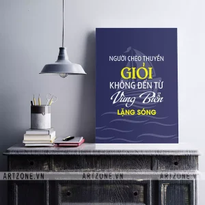 Tranh treo trang trí Văn phòng Người chèo thuyền giỏi không đến từ vùng biển lặng sóng AZ1-0281